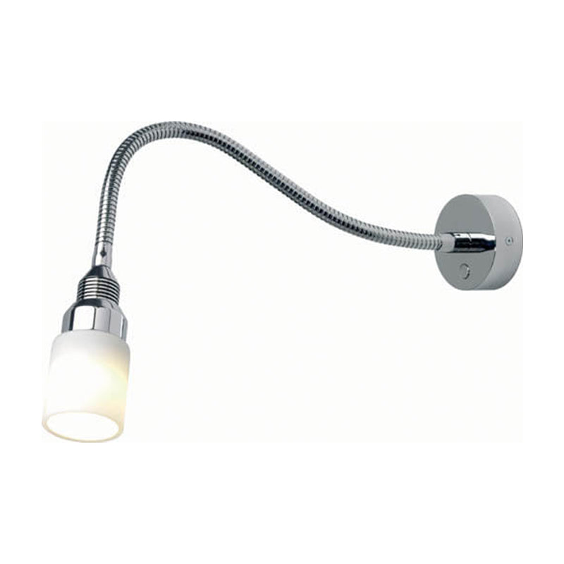 Kiel Table-Mount Reading Light, Chrome w/Black Leather, Includes Switch & Dimmer, WW, 300mm