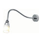 Kiel Table-Mount Reading Light, Chrome w/Black Leather, Includes Switch & Dimmer, WW, 300mm