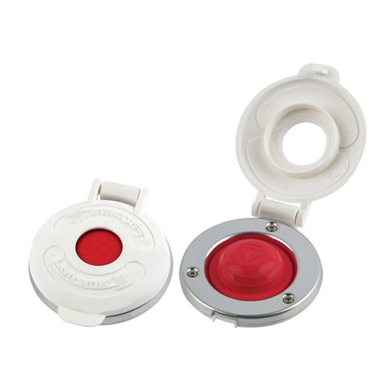 Lofrans Low Amperage Footswitch with White Cover Stainless Steel Bezel, Red Boot (Down)