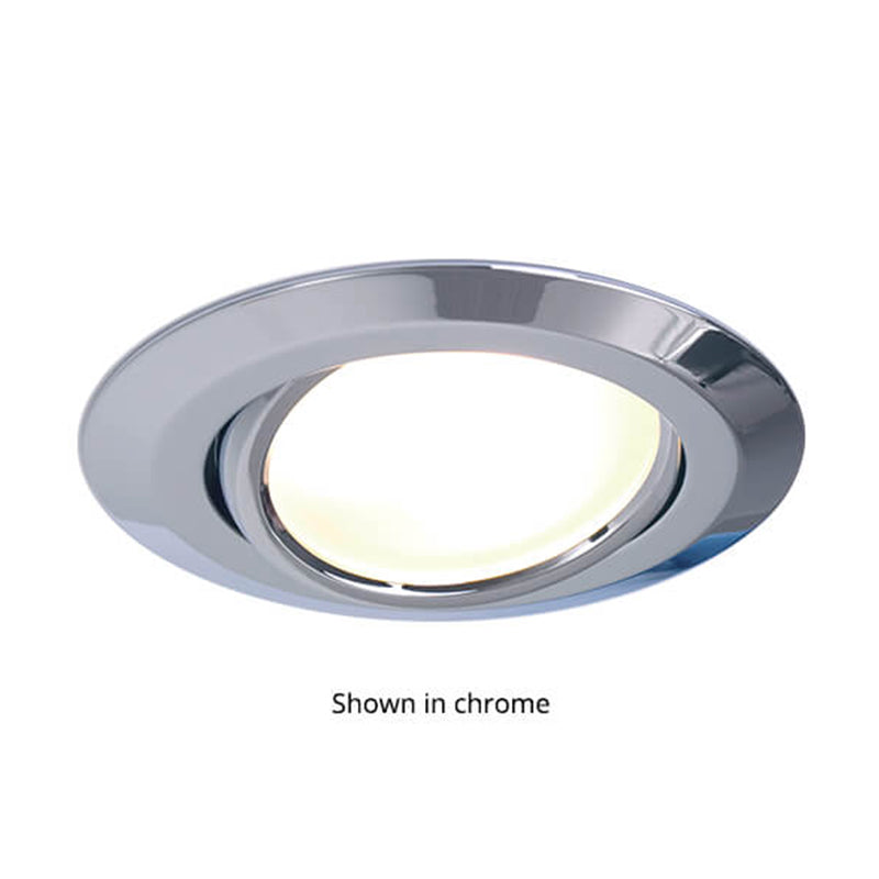 Leer LED Adjustable Downlight, Matte Chrome, IP20 10-30VDC, Warm White, Slave (dimmable with Master)
