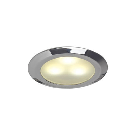 Leer LED Downlight, Chrome, 10-30VDC Warm White, Slave (dimmable with Master), IP20