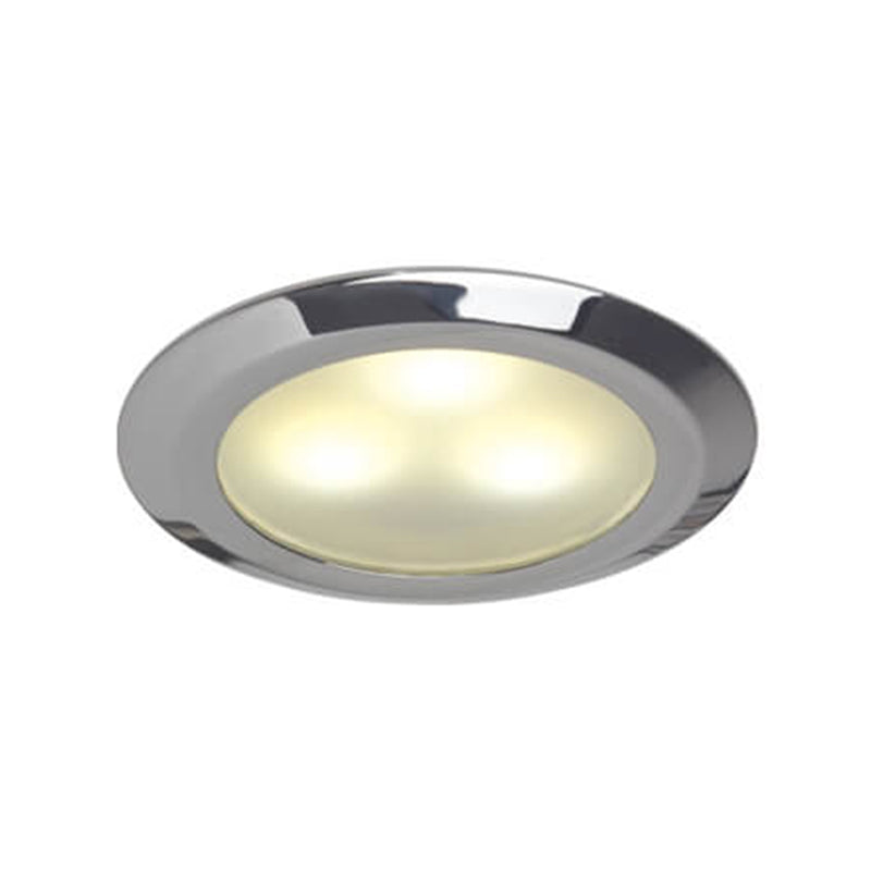 Leer LED Downlight, Chrome, WW/Blue, 10-30VDC Slave (Dimmable with Master), IP20