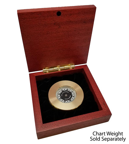Elegant Wooden Box, Fits all Chartweights (#7 Emblem printed in Full Color on Brass Plate)