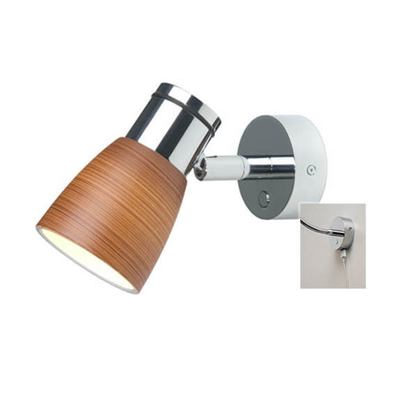 Munich, Chrome w/Brown Glass Shade & USB, Dimmer, Warm