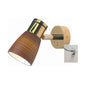 Munich, Gold w/Brown Glass Shade & USB, Dimmer, Warm