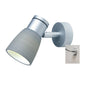 Munich, Matte Chrome w/Titanium Glass Shade & USB, Dimmer, Warm