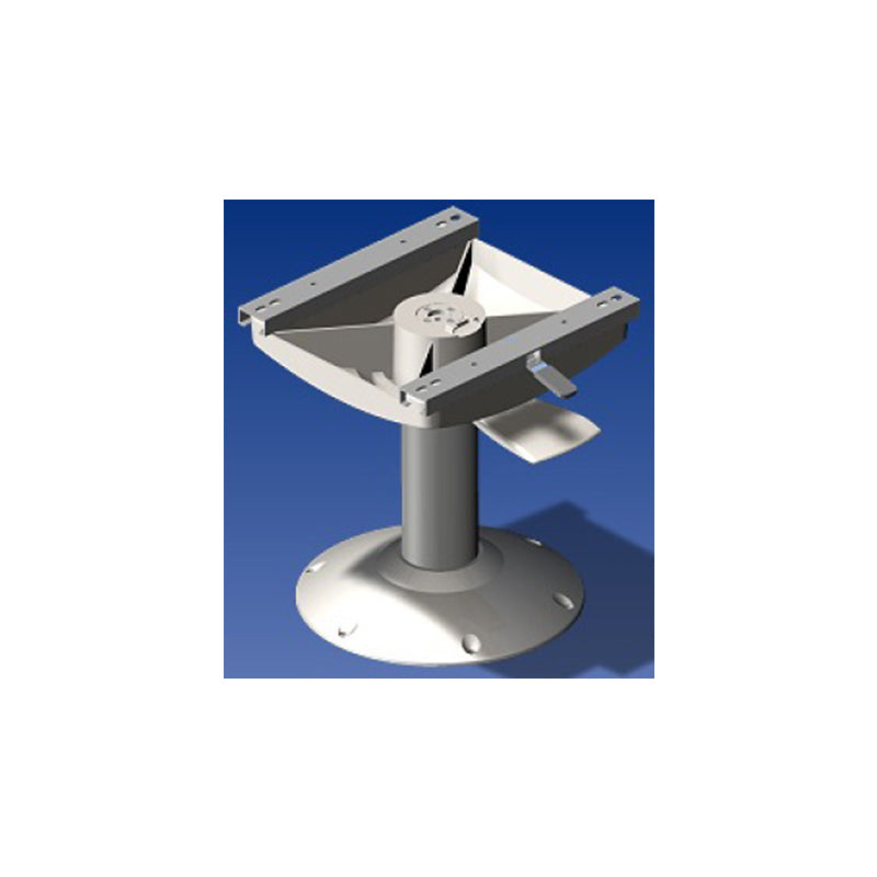 Norsap 1110 Seat Pedestal, 350mm (13.8 in.) Fixed Height, Anodized with White Base