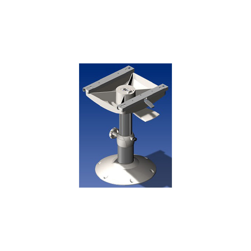 Norsap 1386 Seat Pedestal, 550-800mm/21.7-31.5 in. Adj Height, Manual Adjustment, Anodized/White Base