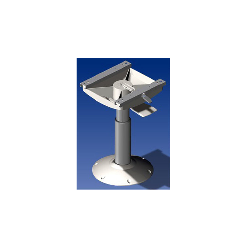 Norsap 1479 Seat Pedestal, 360-490mm/14.2-19.3 in. Adj Height, Gas Suspension, Anodized/White Base