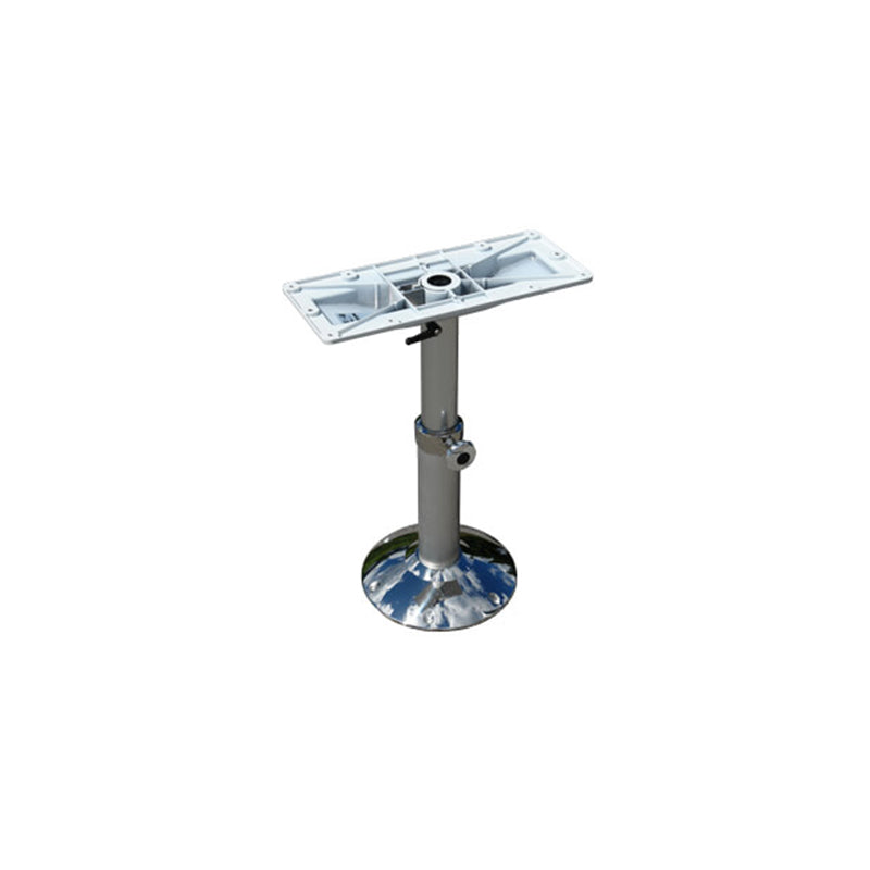 Norsap 1610 Fixed Table Column, 14.2-26.8 in. Adj Height, Gas Assist, Anodized/White, Thru-Deck