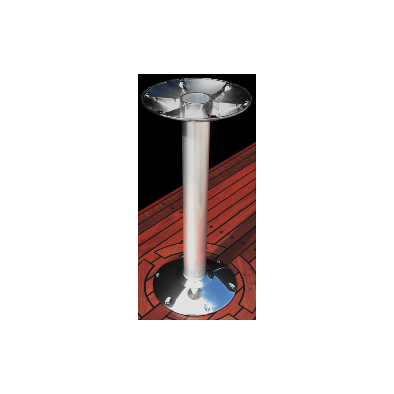 Norsap 7020BL Fixed Table Column,Ht:27.6 in.ø80mm Polished Aluminum Tube, Stainless Base Cover