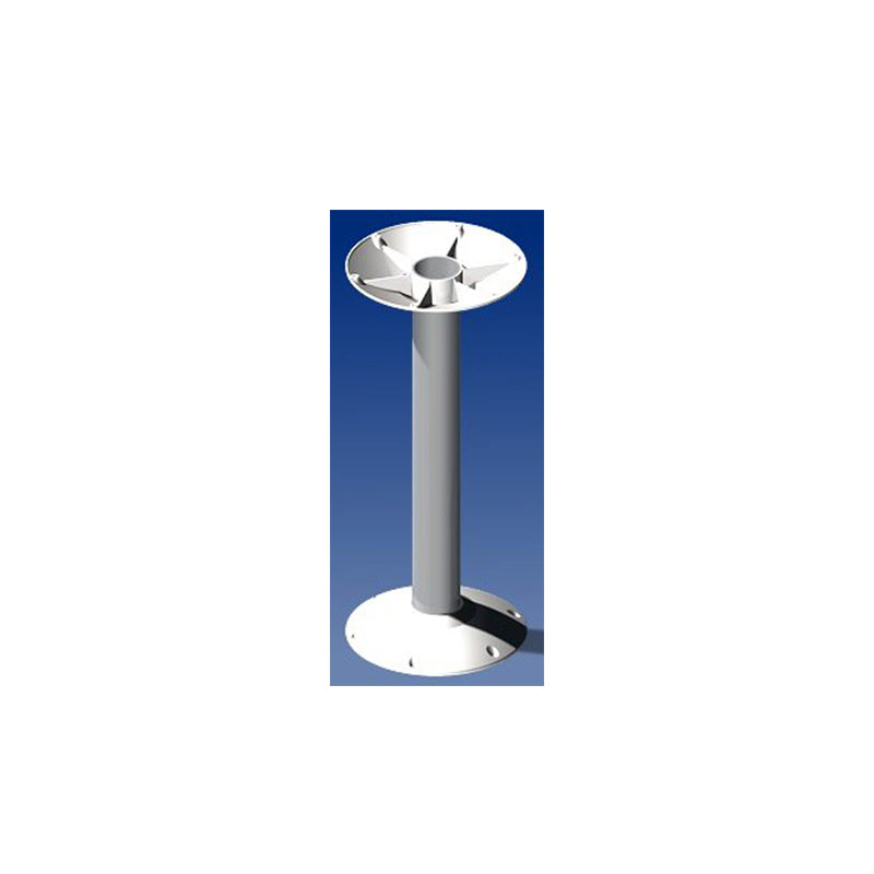 Norsap 7020 Fixed Table Column,Ht:27.6 in. ø80mm Anodized Tube, Std White Flanges