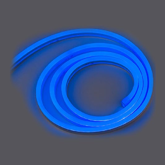 Neon LED Rope Light, Top Emitting, Blue, 12VDC, 5/16" x 5/8" UV Resistant PVC, Cuttable Every 3.3"