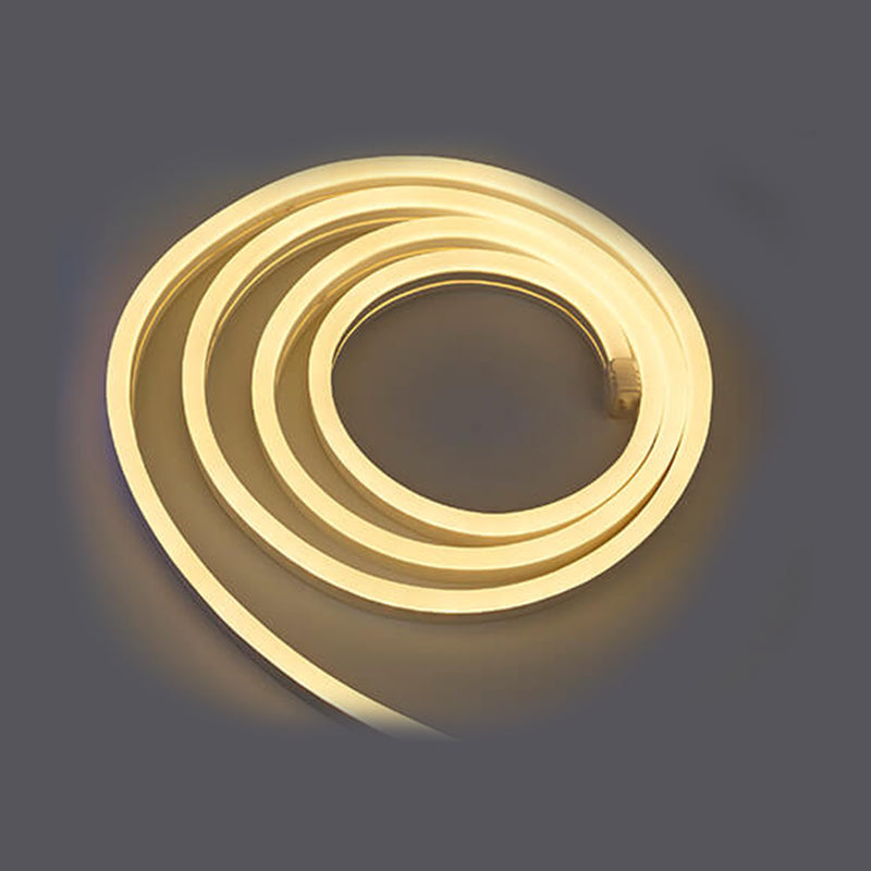 Neon LED Rope Light, Top Emitting, Warm White, 12V 5/16" x 5/8" UV Resistant PVC, Cuttable Every 3.3"