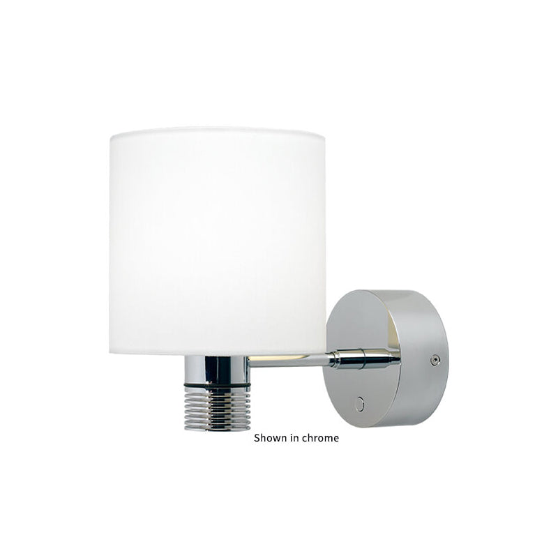 Nova XL LED Wall Light, Matte Chrome, White Shade Warm White, With Switch & Dimmer, 10-30VDC