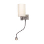 Nova-Flex LED Wall/Reading Light, Matte Chrome White Shade, Built-in Dimmer, 10-30VDC