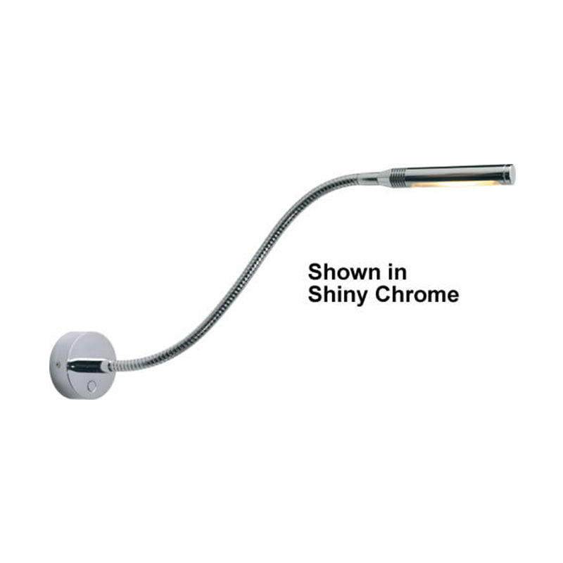 Rugen Flex-Arm, Table-Mount, Matte Chrome, WW/Red Integrated Dimmer & Switch, 10-30VDC