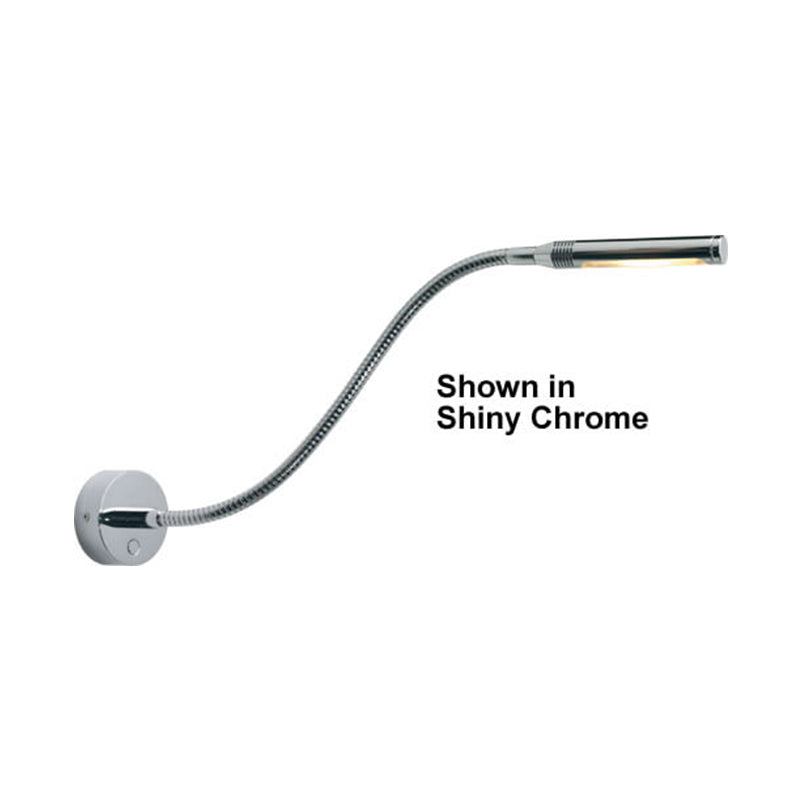 Rugen Reading & Chart LED Flex Light, Gold, 500mm Bulkhead Mounting, Leather, w/Dimmer, 10-30VDC