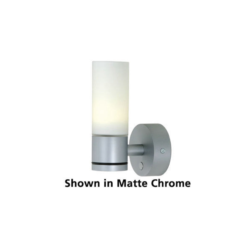 Sylt Chrome, White Glass Shade, Warm White, Dimmable with Integrated Switch, 10-30VDC