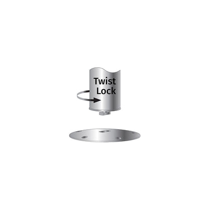 Table Col,Man Adj HT,475-720MM 18.7-28.3",Twist-Lock Base,Anodized