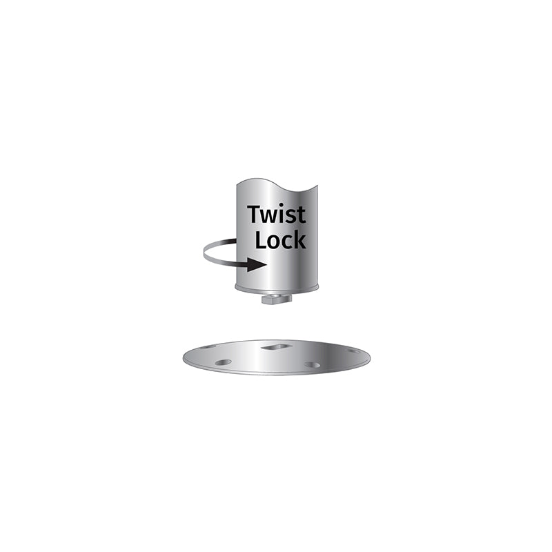 Table Column, manual adj hgt, 403-760MM 15.8-29.9", Twist -Lock Base, anodized
