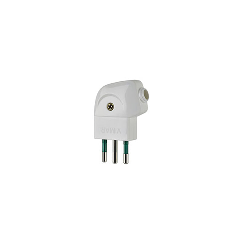 PLUG: ITALIAN, 2P+E, 10A/250V (S11) 90 DEGREE, SICURY, WHITE