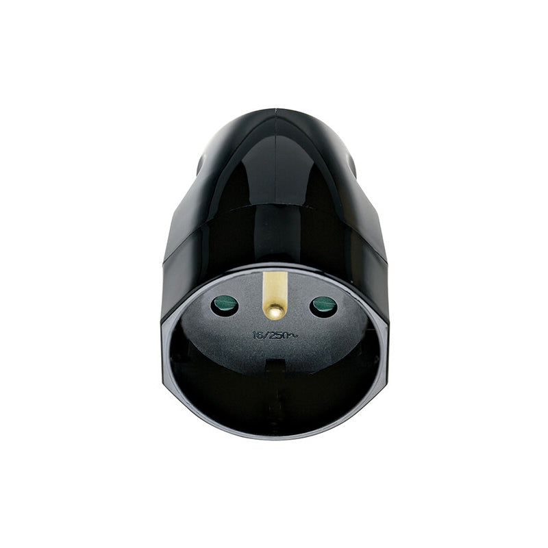 Sicury Portable Socket, French Std w/Cable Entry 2P+E, 16A, 250V, Black