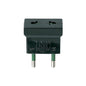 Socket Adapter, Italian Std S10 to 20 USA/EU Std 1500W, 10A, Black