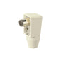 Coaxial TV Plug, 9.5 dia IEC-75 ohm 90dg Cable Entry, Ivory