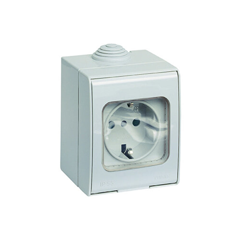 OUTLET: ITALIAN/P30 IP55 2P+E 16A/250V, SICURY, WHITE, LINEA