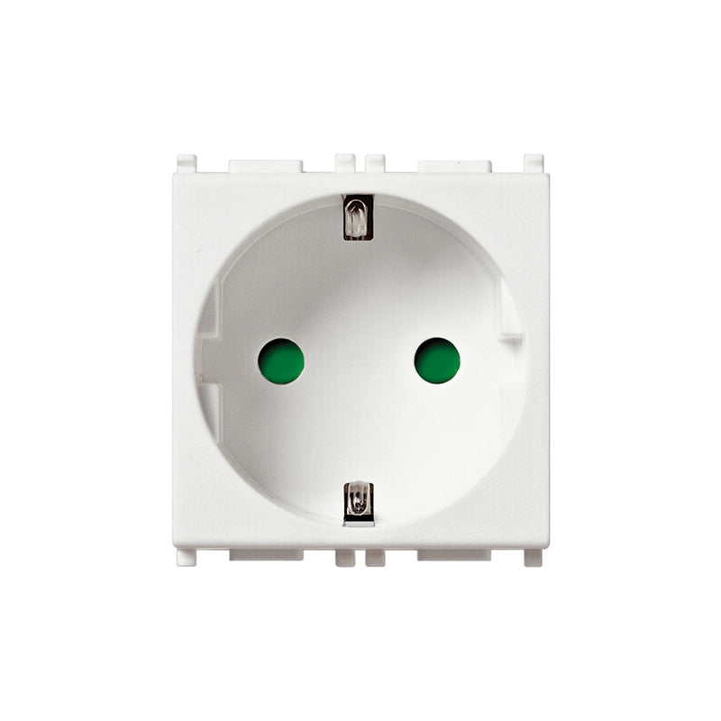 OUTLET: GERMAN, 2P+E, 16A/250V 2M, SICURY, WHITE, PLANA
