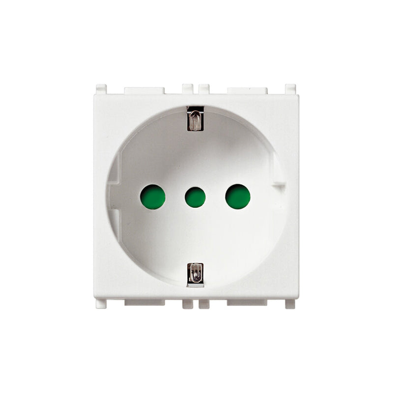 OUTLET: ITALIAN/P30, 2P+E,16A 250V, WHITE, PLANA