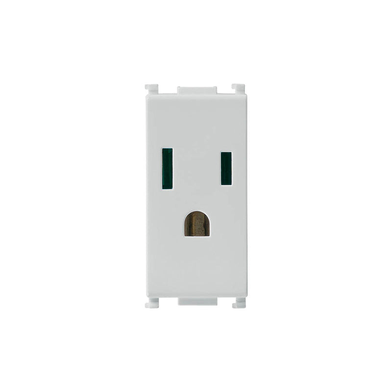 Outlet: USA/SASO 2P+E 15A/127 Sicury, Silver, Plana