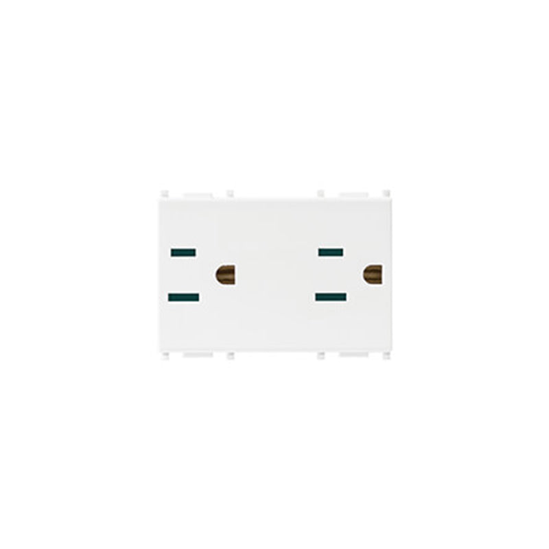OUTLET: USA/SASO DUPLEX 2P+E 15A/127V 3M SICURY WHT PLANA