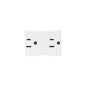OUTLET: USA/SASO DUPLEX 2P+E 15A/127V 3M SICURY WHT PLANA