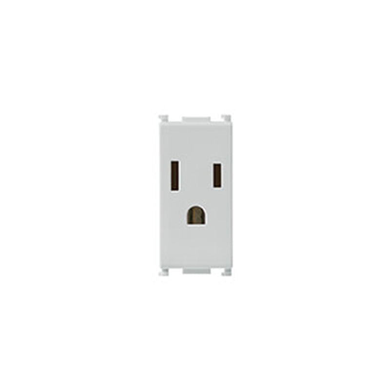 Outlet: USA/SASO, 2P+E, 15A/120V, Silver, Plana Series **Surcharge may apply if buying <20**