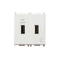 Power Supply : 2XUSB, 2.1A, 120/230-5V,2M, White, Plana