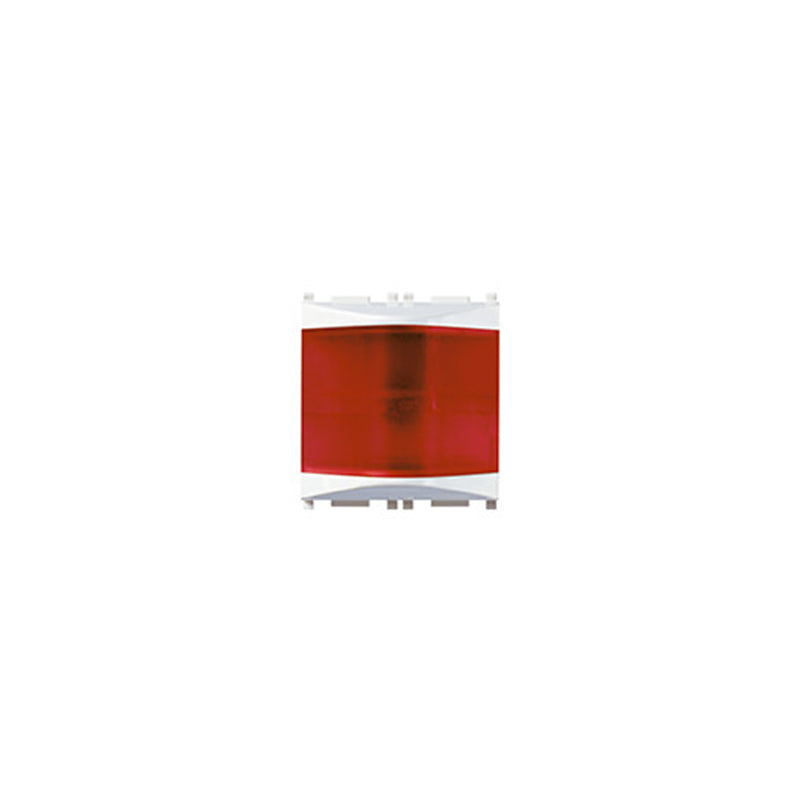Indicator Unit: Red Diffuser, Prismatic Lens, Without Lamp, 2 Module, Plana