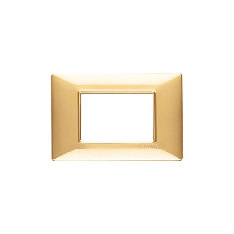 Plate: Technopolymer, Polished Gold, 3 Module, Plana Series