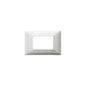 Plana Cover Plate, Brushed Aluminum Die-Cast Metal, 3 Module
