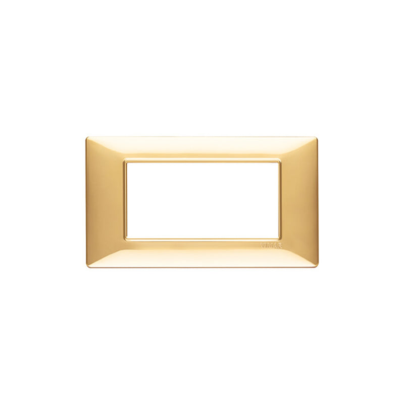 Plate: Technopolymer, Polished Gold, 4 Module, Plana Series