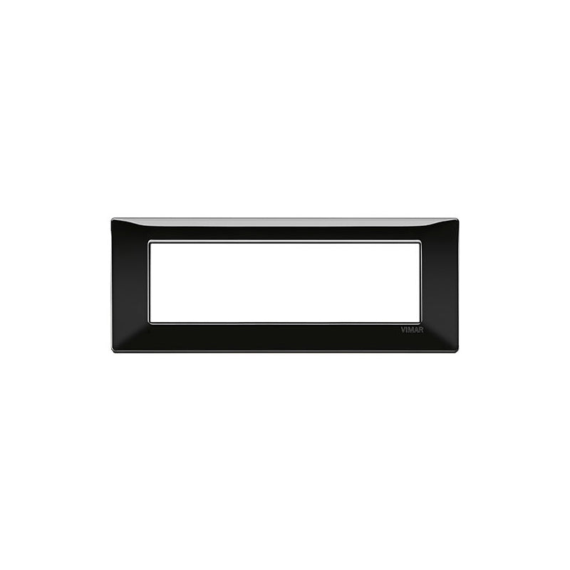 Plana Cover Plate, Black, Technopolymer, 7 Module