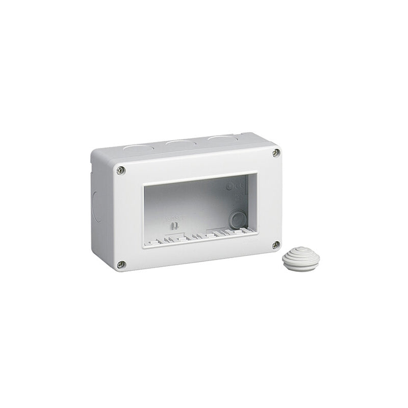 4 Module IP40 Surface-Mount Enclosure, Grey, For Plana & Eikon *surcharge may apply if buying <40*