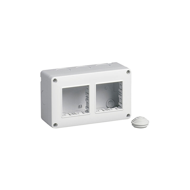 Eikon/Plana Surface Mount Box, IP40 4 (2+2) Module, for Horizontal or Vertical Install