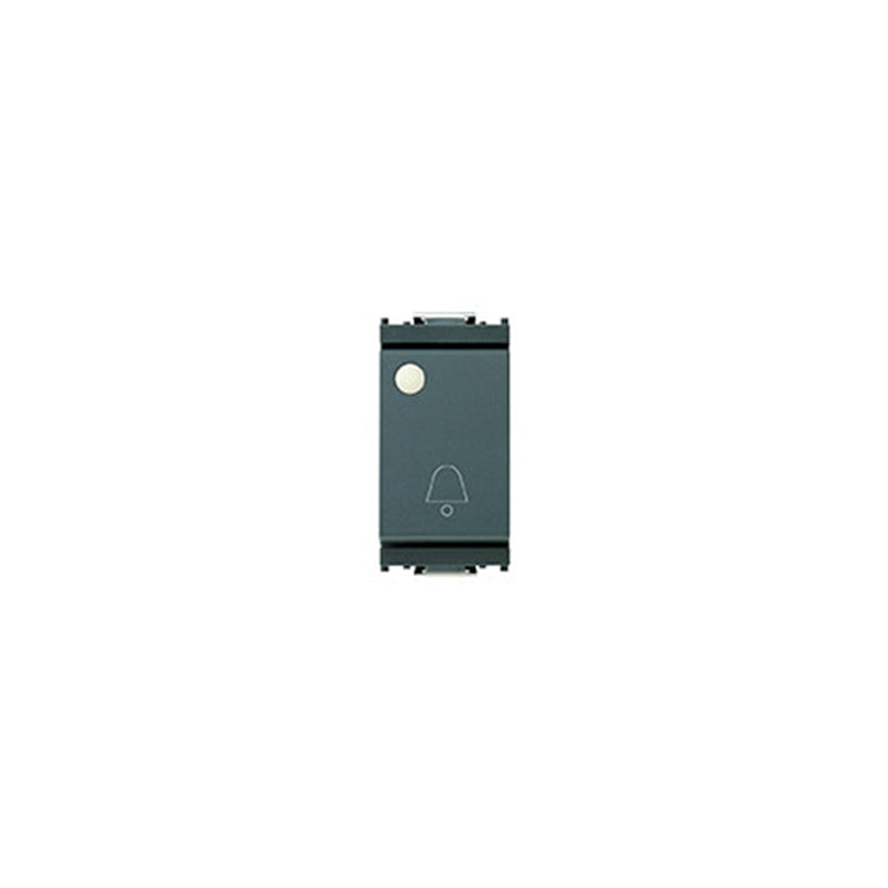 Idea Momentary Switch w/ Bell Symbol, 1P (NO) 10A 250V, Luminescent Indicator Disc, 1 Module, Grey