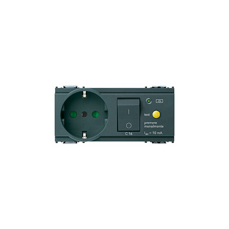 OUTLET: ITAL/P30, 2P+E W/RCBO 16A, 250V, 4M SICURY GREY IDEA