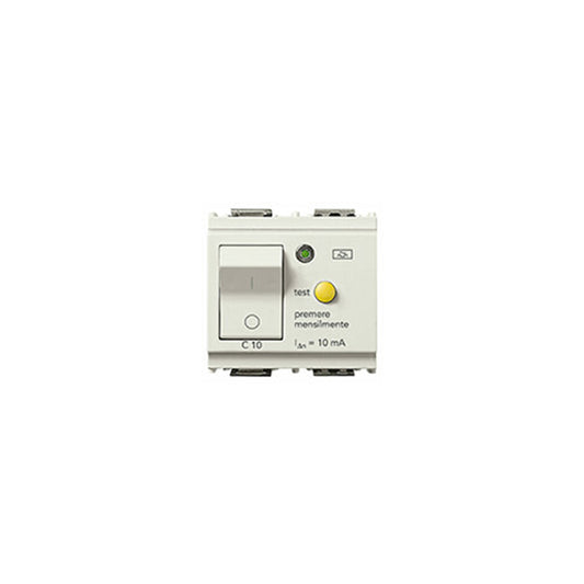 RCBO: 1P+N, 10A, 120-230V,10mA RES, 50-60Hz, 2M, WHITE, IDEA