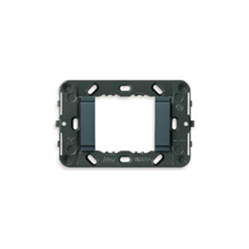 Idea Mounting Frame with Smooth Front, 2 Modules Grey, No Screws, Accepts 3-module cover plate