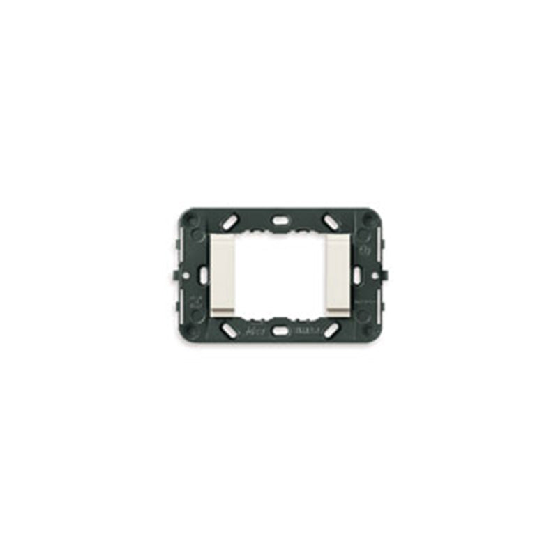 Idea Mounting Frame with Smooth Front, 2 Modules White, No Screws, Accepts 3-module cover plate