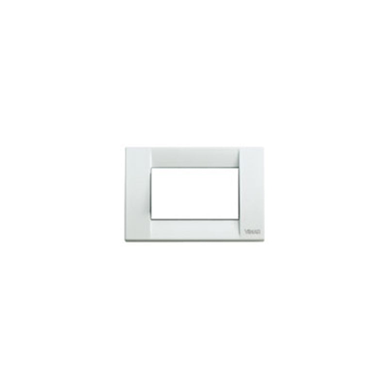 Idea Square Cover Plate, Die-Cast Metal White 01, 3 Modules